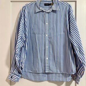 Polo by Ralph Lauren Blue and White Striped Blouse